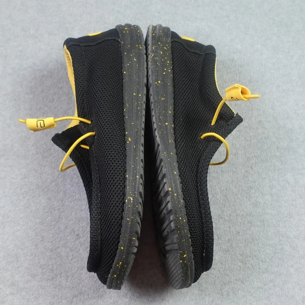 Hey Dude Shoes Mens Size 9 Black Yellow Casual Wally Sox Loafer Lightweight - Picture 6 of 10